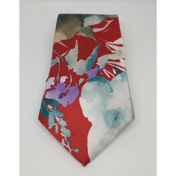 VTG Etienne Aigner Mens Abstract Floral Multicolor Pattern, Red, Green, Purple - Picture 3 of 7